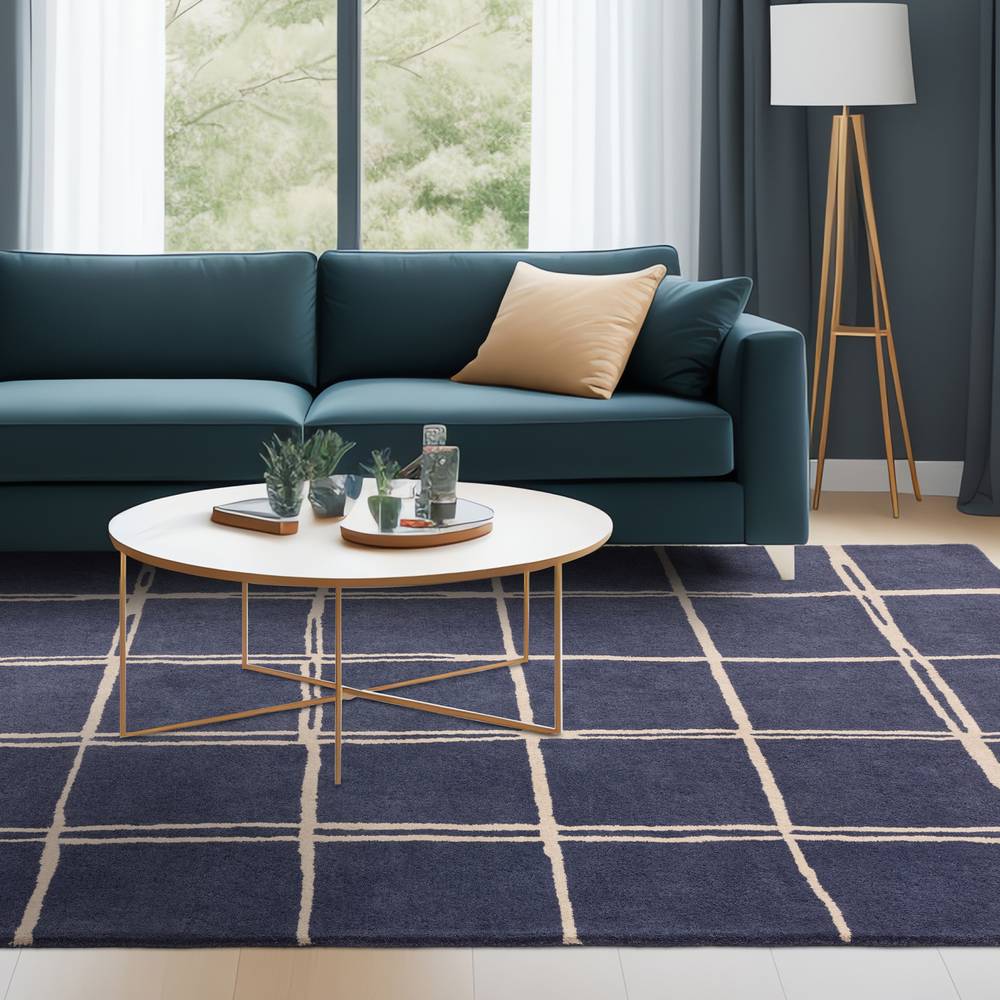 Albany Grid Marine  Rug