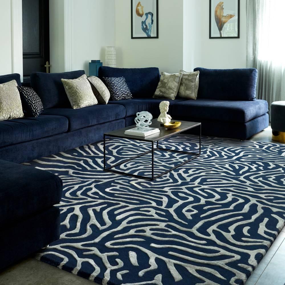 Katherine Carnaby Coral  Blue Rug