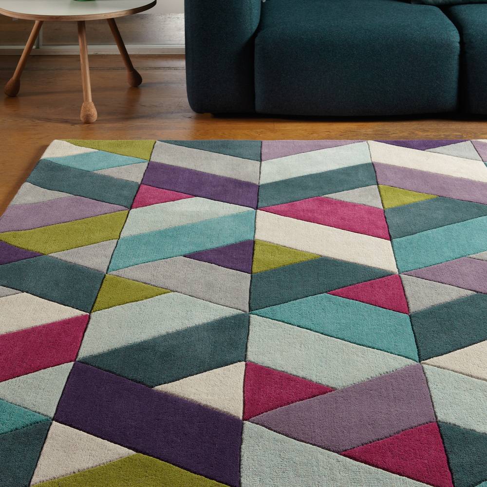Funk Chevron Blue Green Rug