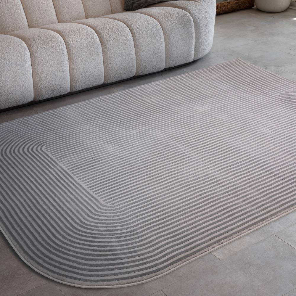 Kuza Shape Silver/Grey Rug