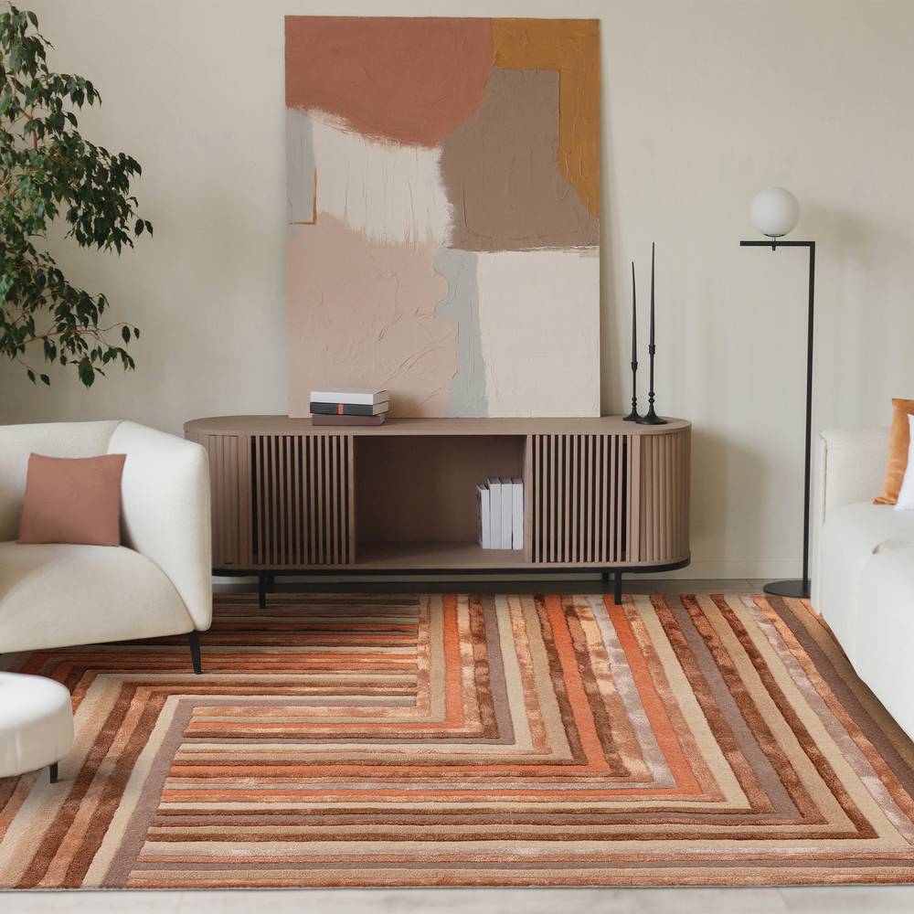 Matrix Network Terracotta Rug