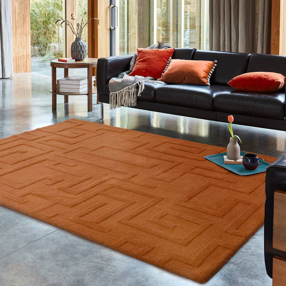 Maze Rust Rug