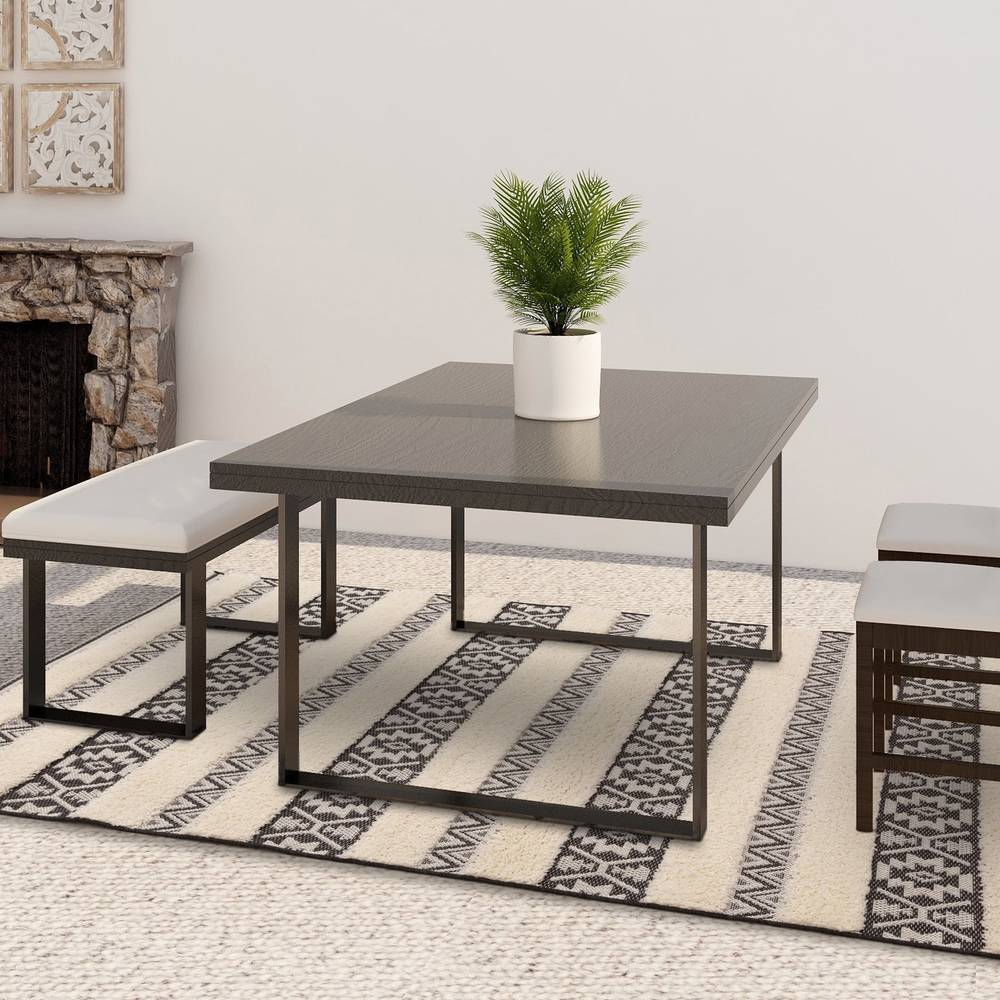 Monty MN03 Black/Cream Stripe Rug