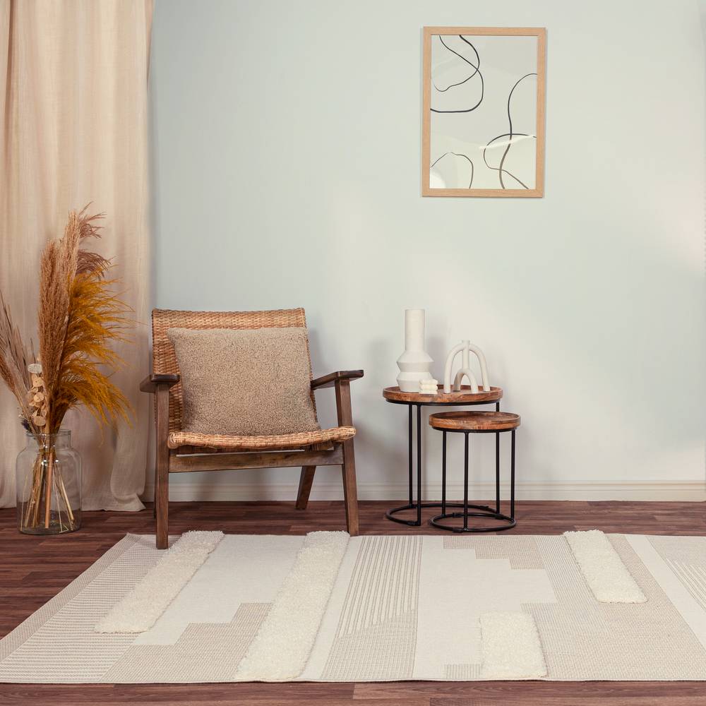 Monty MN06 Natural/Cream Geometric Rug