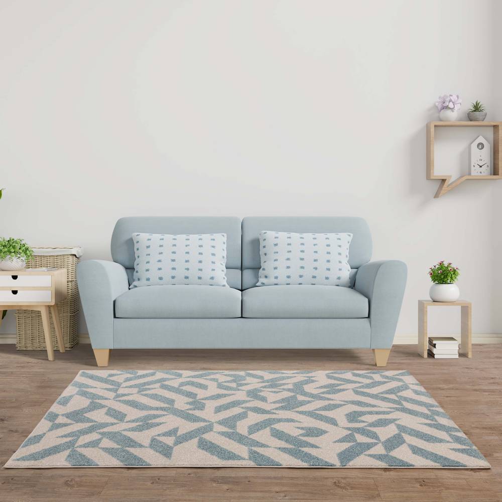 Muse Blue Shapes MU03 Rug