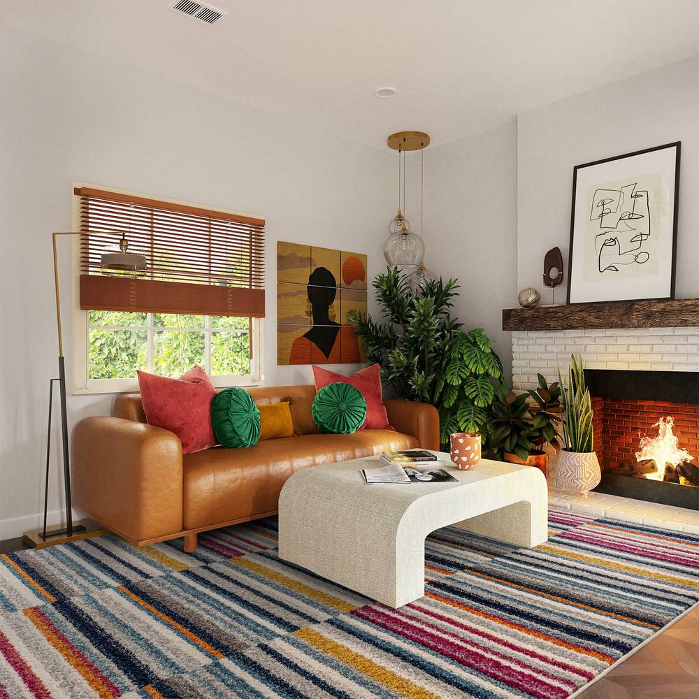 Muse Multi-Coloured Stripe MU06 Rug