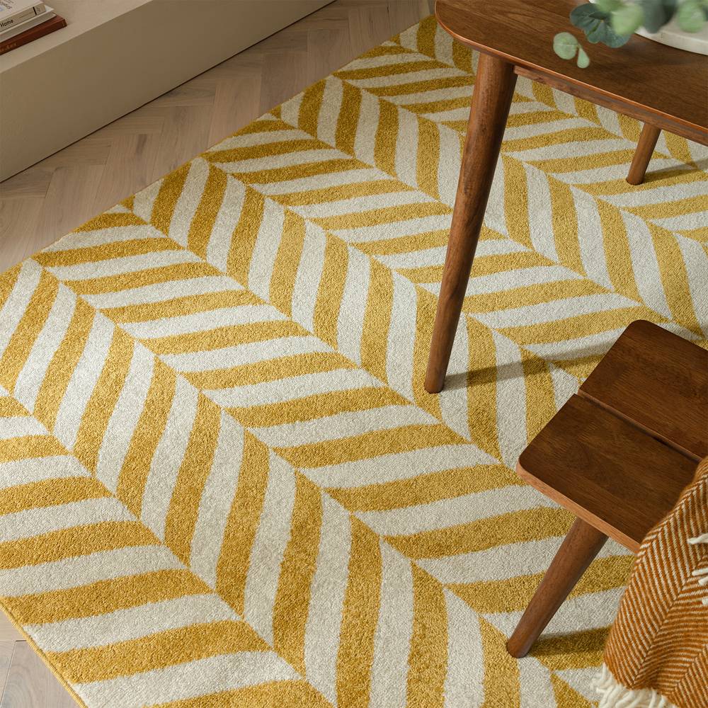 Muse Yellow Chevron MU08 Rug