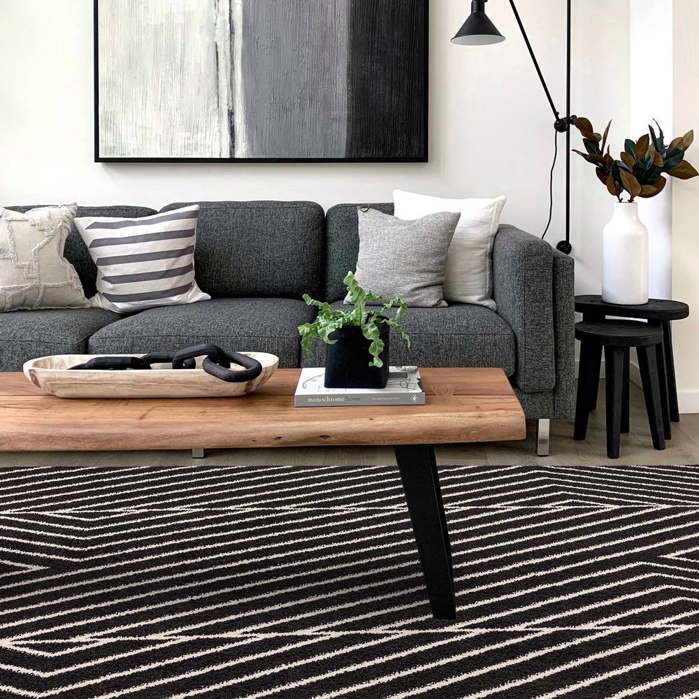 Muse Black Linear MU10 Rug
