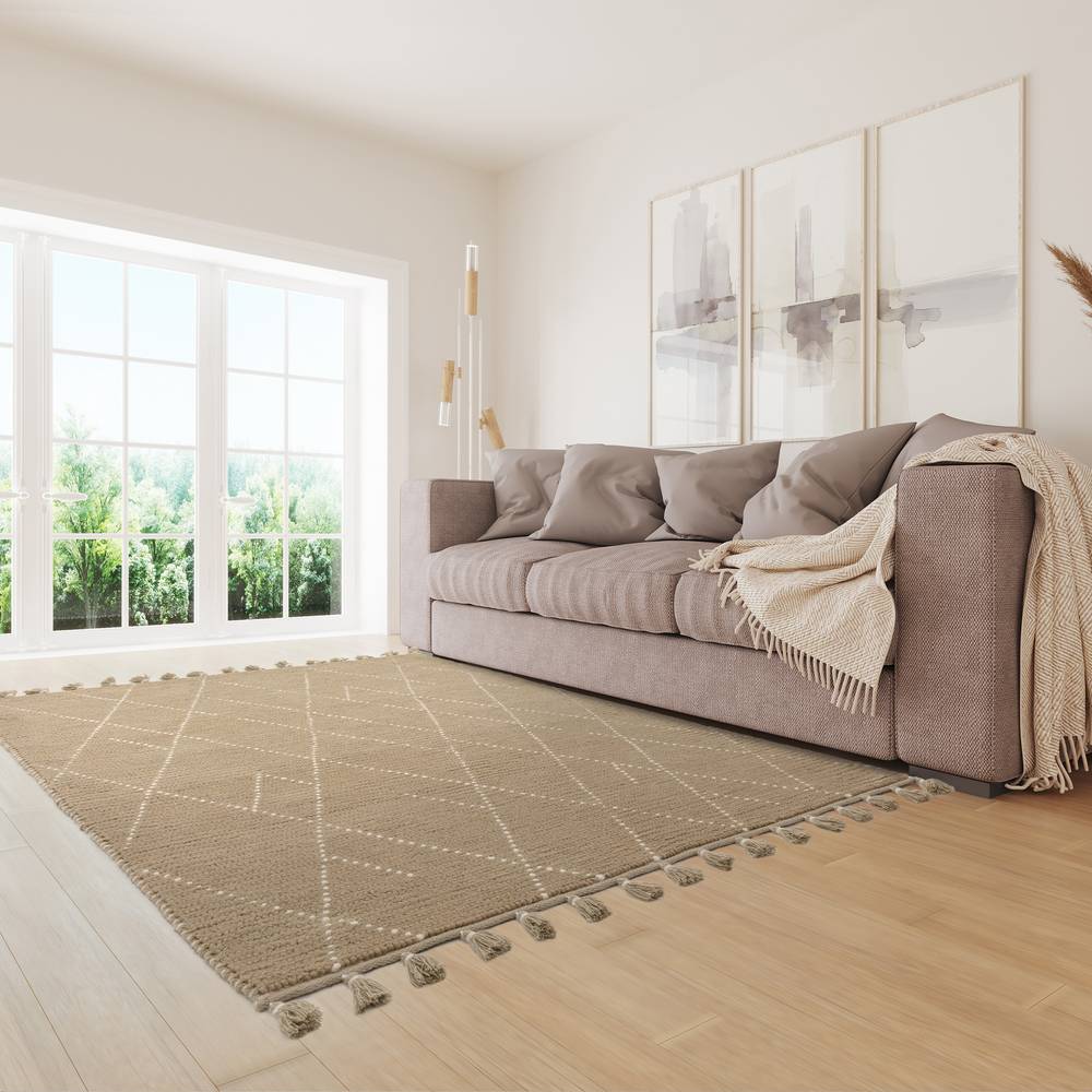 Nepal Sand/Cream Linear Rug