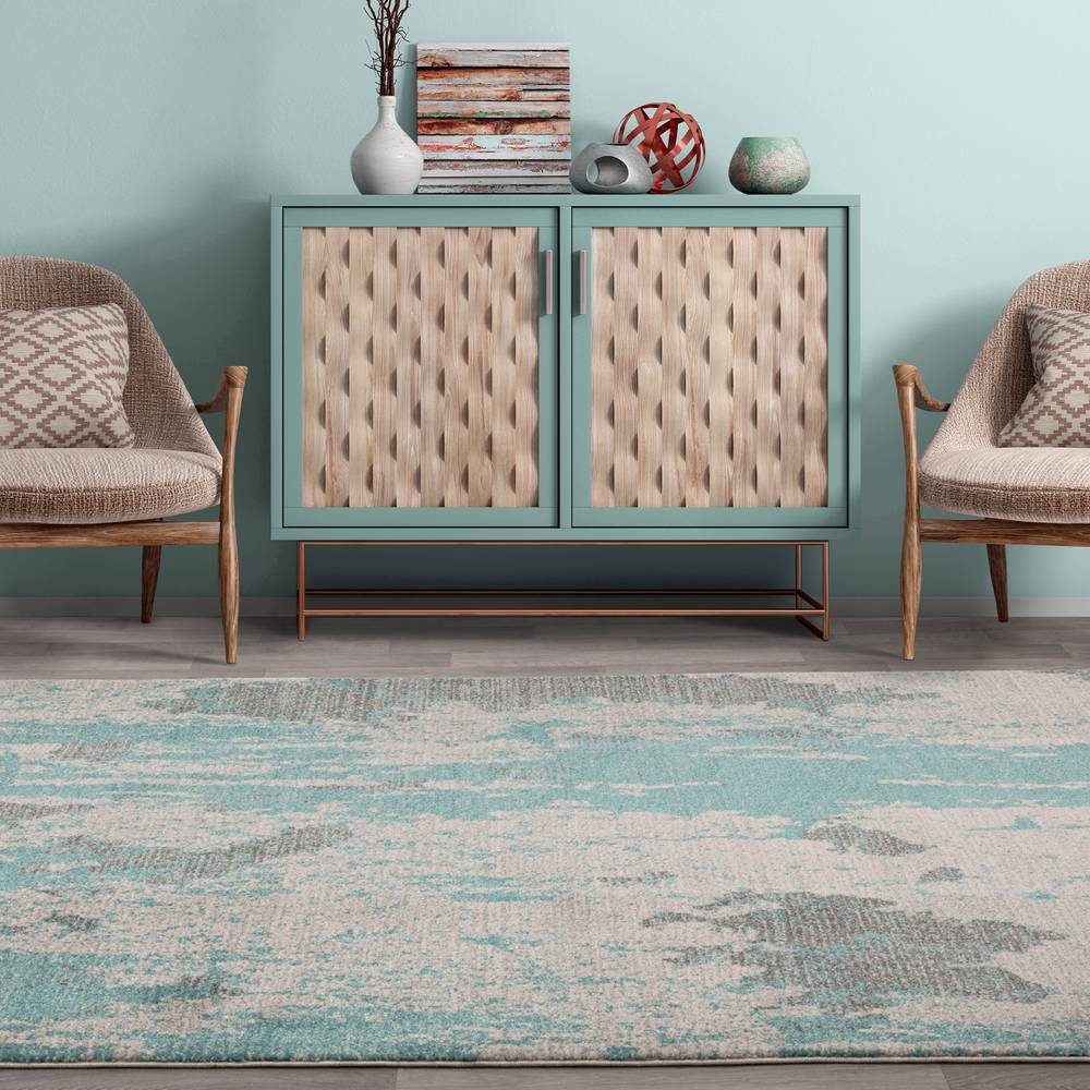 Nova NV15 Painterly Duck Egg Rug