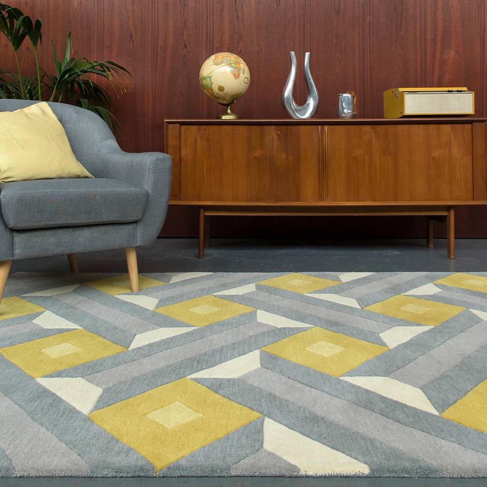Reef RF01 Motif Ochre Grey Rug