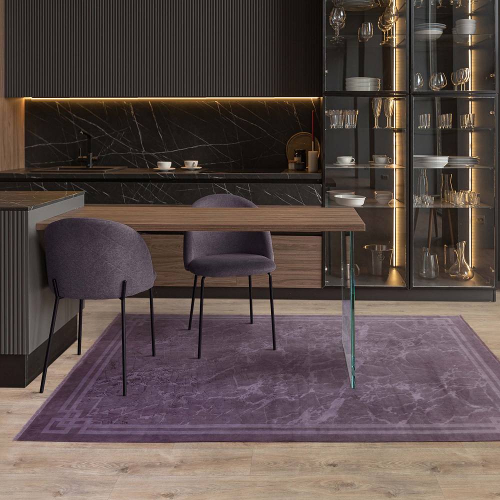 Zehraya ZE01 Purple Border Rug