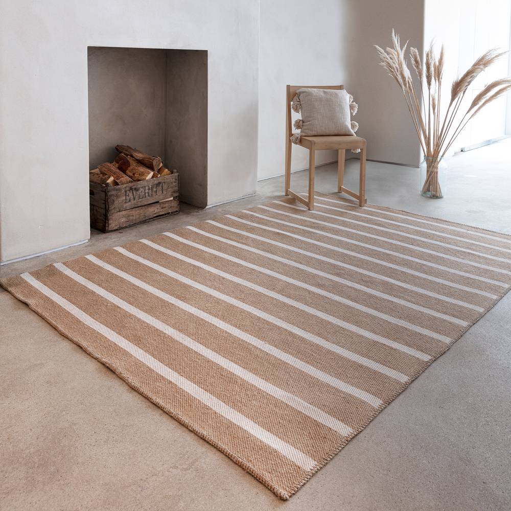 Global Cream Stripe Rug