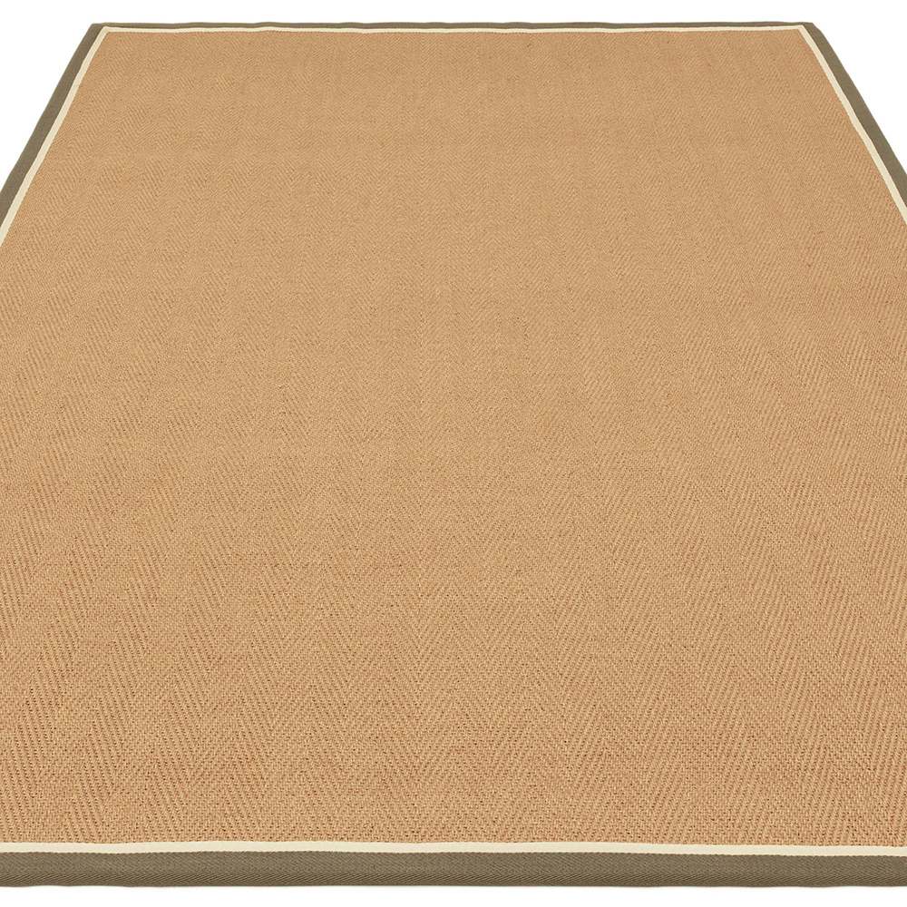 Bordo Herringbone Khaki Cream Rug